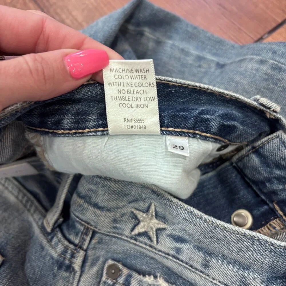 Pistola Charlie Star Embroidered Straight Leg Jean – Supernova Women's Size 29 - Picture 8 of 13